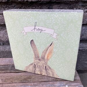 Lost and Found bunny. Hop. Decor block. Easter.
